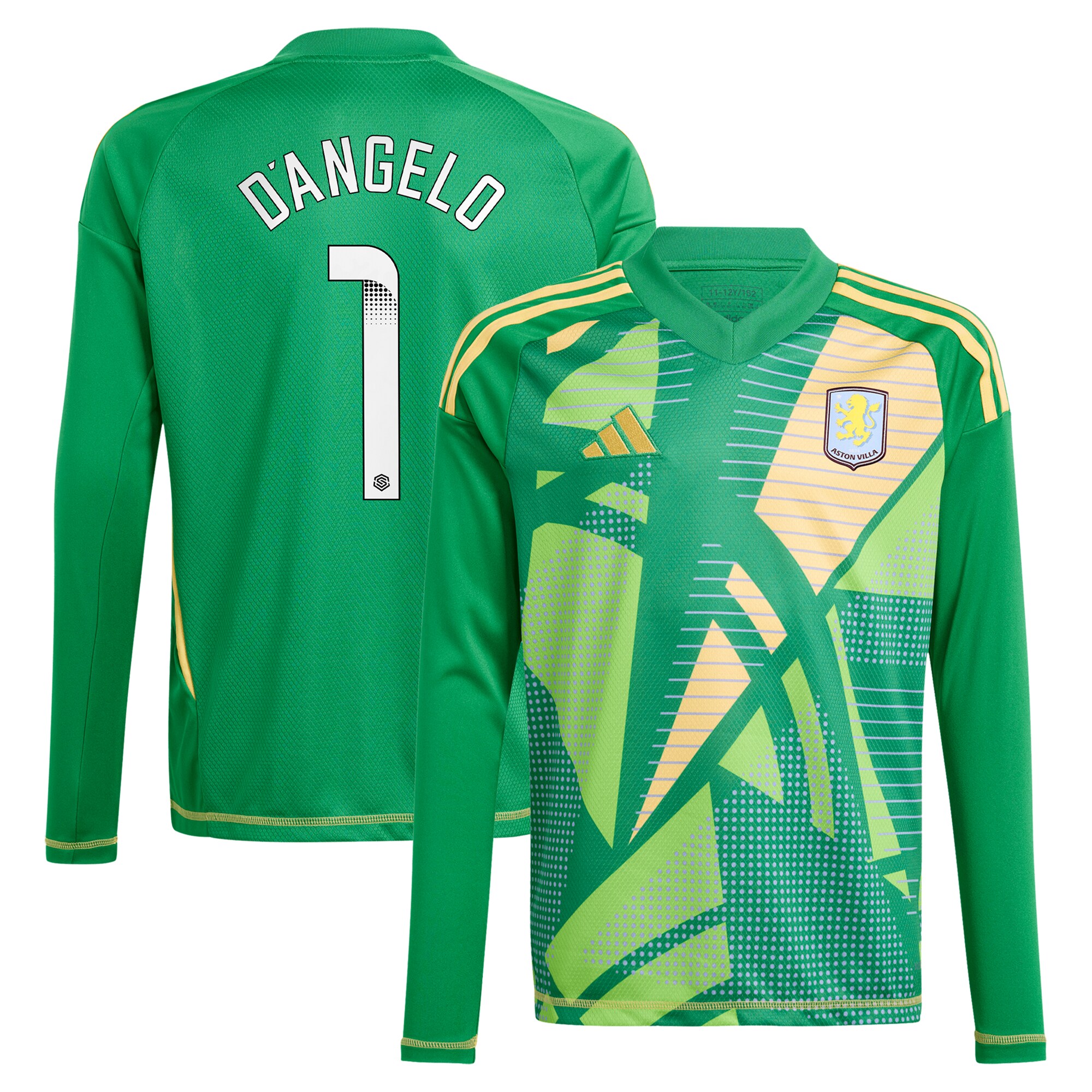 aston villa wsl adidas goalkeeper shirt 2024-25 – long sleeve – kids with dangelo 1 printing – 202712206-01 Collection - Aston Villa Fan Shop Official Gear