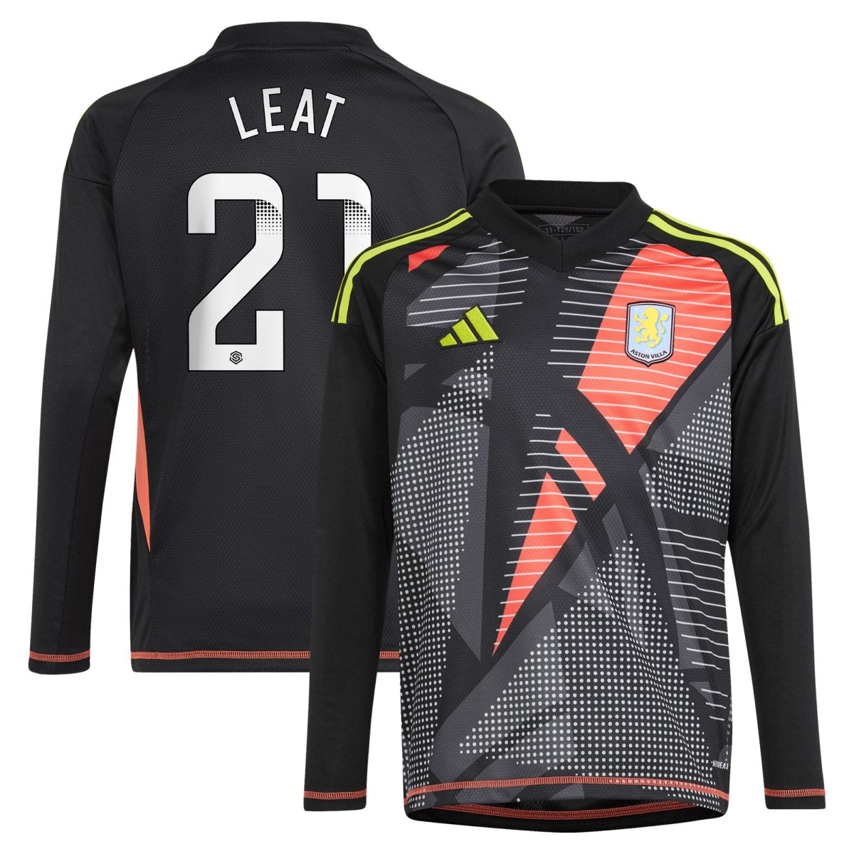 aston villa wsl adidas goalkeeper shirt 2024-25 – long sleeve – kids with leat 21 printing Collection - Aston Villa Fan Shop Official Gear