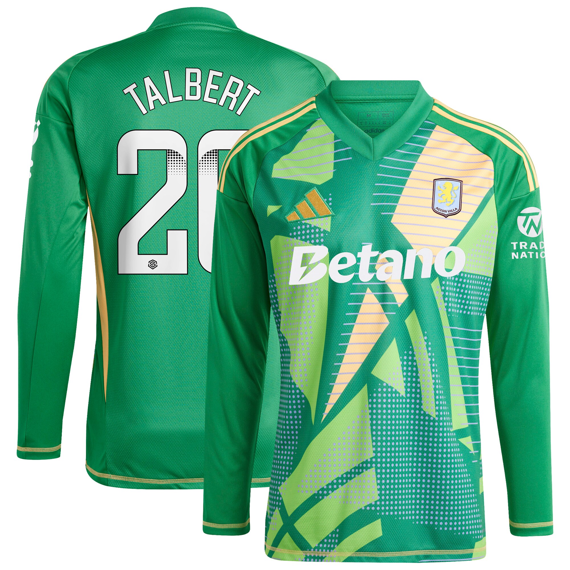 aston villa wsl adidas goalkeeper shirt 2024-25 – long sleeve with talbert 26 printing 202849399 Collection – Aston Villa Fan Shop Official Gear Collection - Aston Villa Fan Shop Official Gear