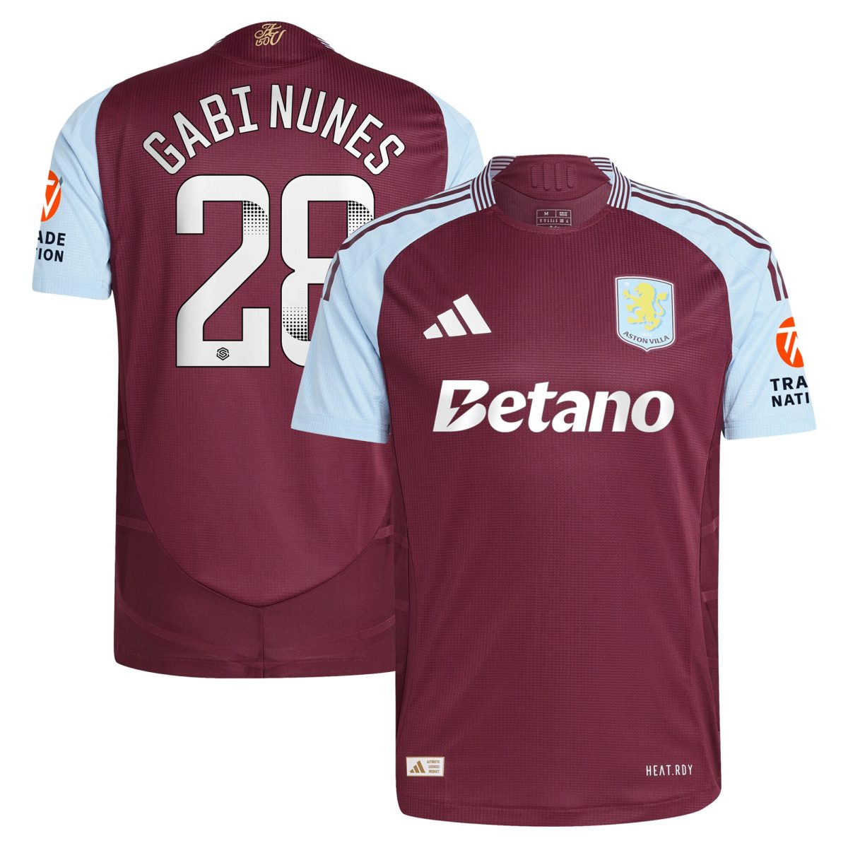 aston villa wsl adidas home authentic shirt 2024-25 with gabi nunes 28 printing Collection - Aston Villa Fan Shop Official Gear