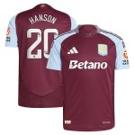 aston villa wsl adidas home authentic shirt 2024-25 with hanson 20 printing Collection - Aston Villa Fan Shop Official Gear