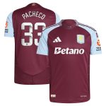 aston villa wsl adidas home authentic shirt 2024-25 with pacheco 33 printing Collection - Aston Villa Fan Shop Official Gear