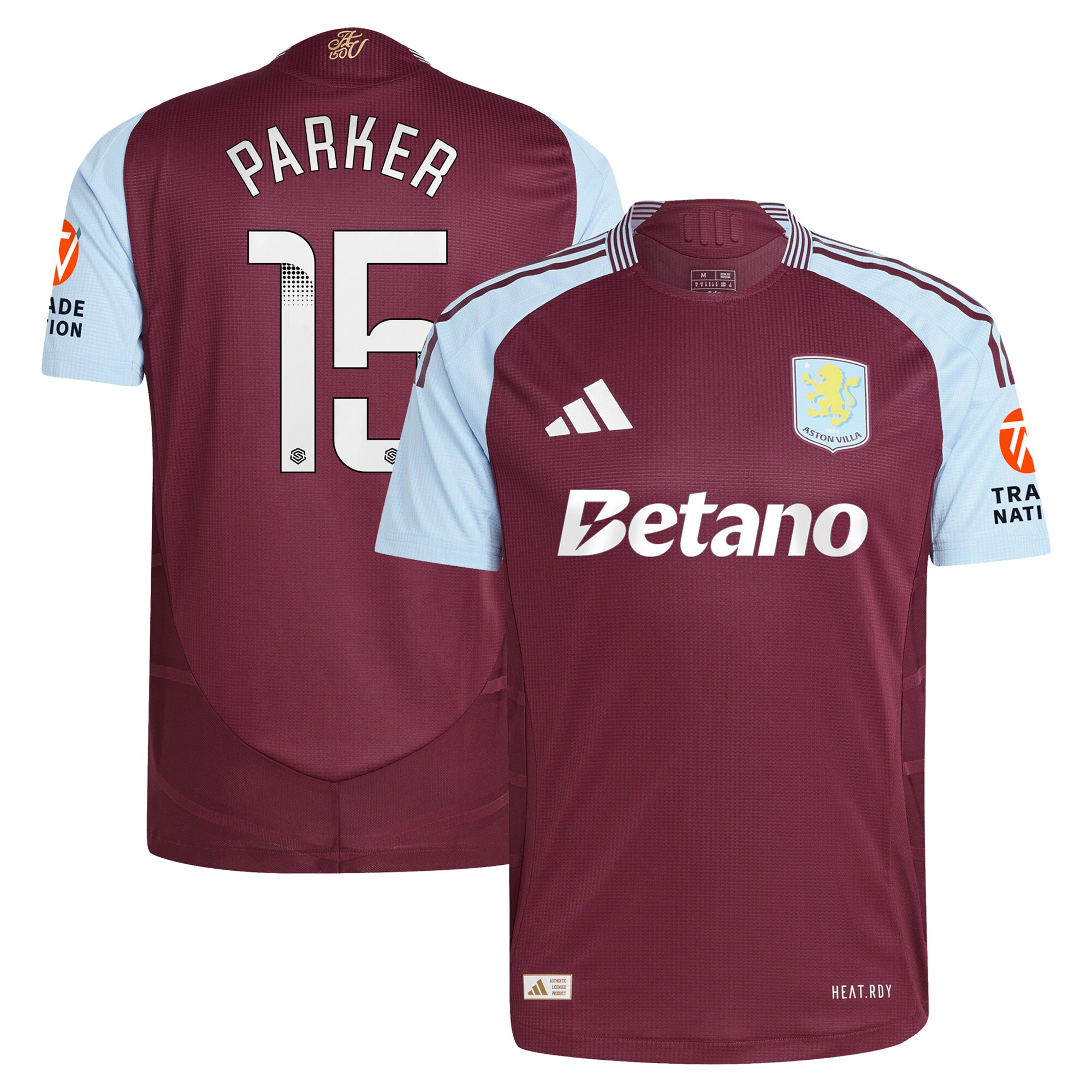 aston villa wsl adidas home authentic shirt 2024-25 with parker 15 printing Collection - Aston Villa Fan Shop Official Gear