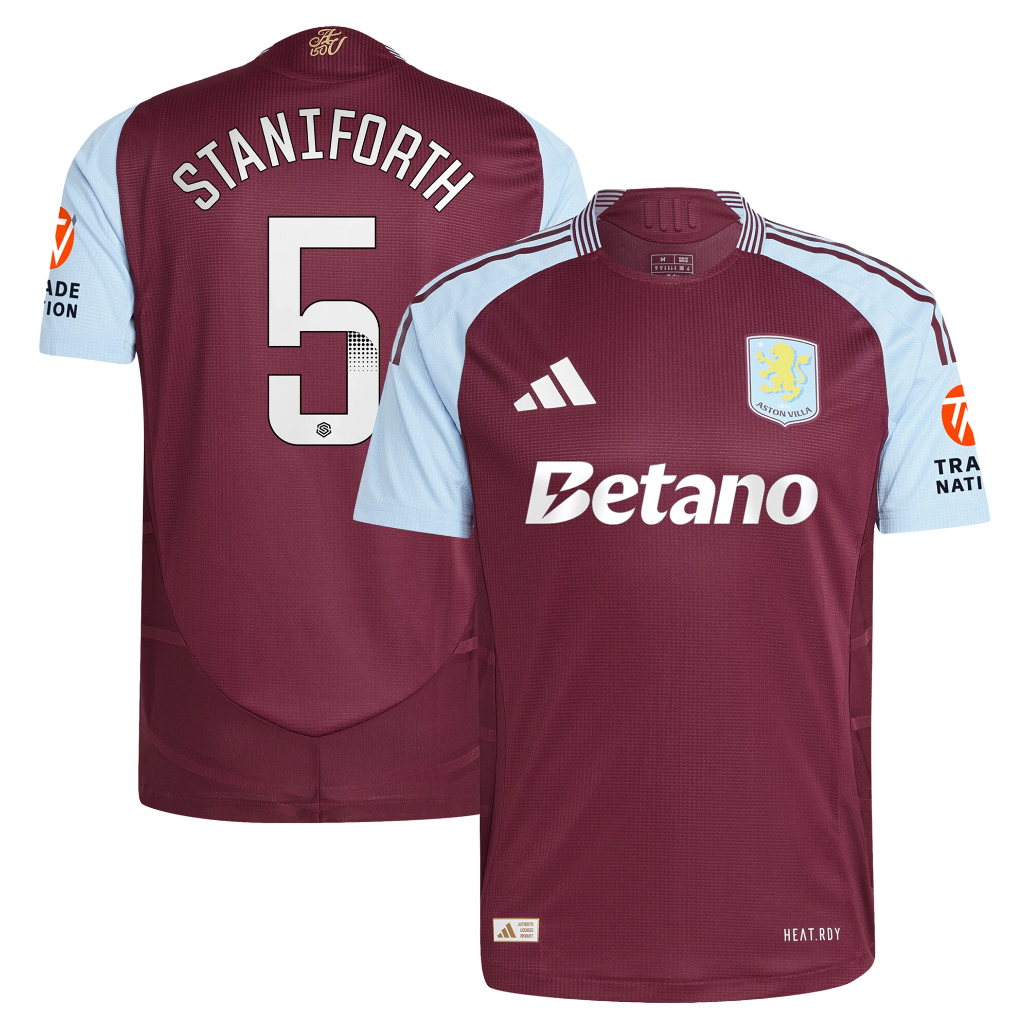 aston villa wsl adidas home authentic shirt 2024-25 with staniforth 5 printing Collection - Aston Villa Fan Shop Official Gear