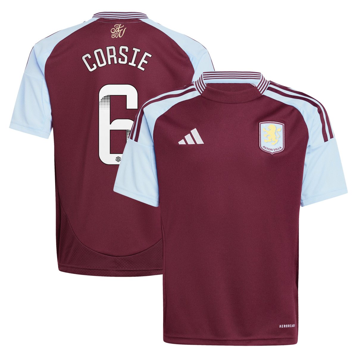aston villa wsl adidas home shirt 2024-25 – kids with corsie 6 printing Collection - Aston Villa Fan Shop Official Gear
