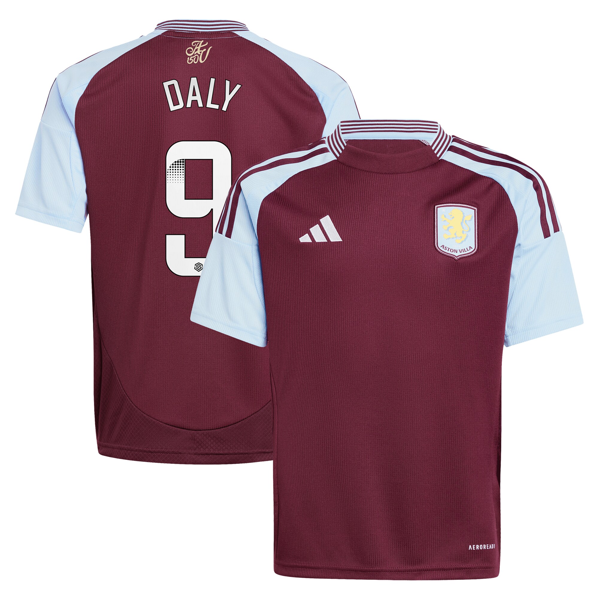 aston villa wsl adidas home shirt 2024-25 – kids with daly 9 printing Collection - Aston Villa Fan Shop Official Gear