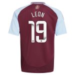 aston villa wsl adidas home shirt 2024-25 – kids with leon 19 printing Collection - Aston Villa Fan Shop Official Gear