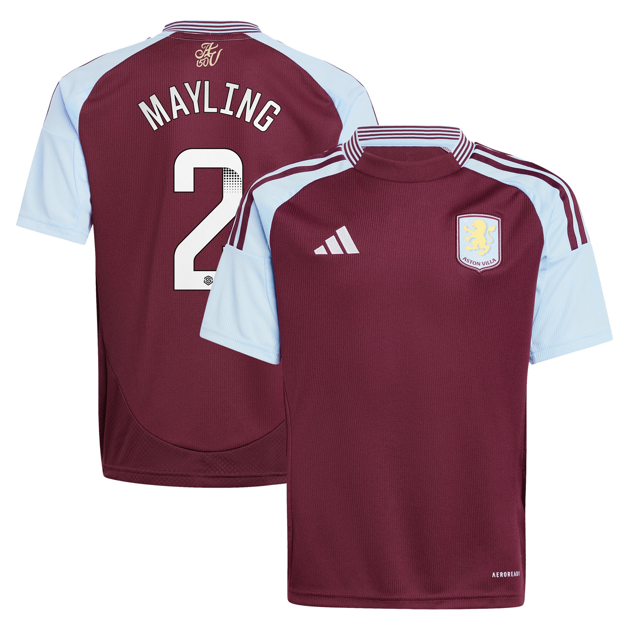 aston villa wsl adidas home shirt 2024-25 – kids with mayling 2 printing Collection - Aston Villa Fan Shop Official Gear