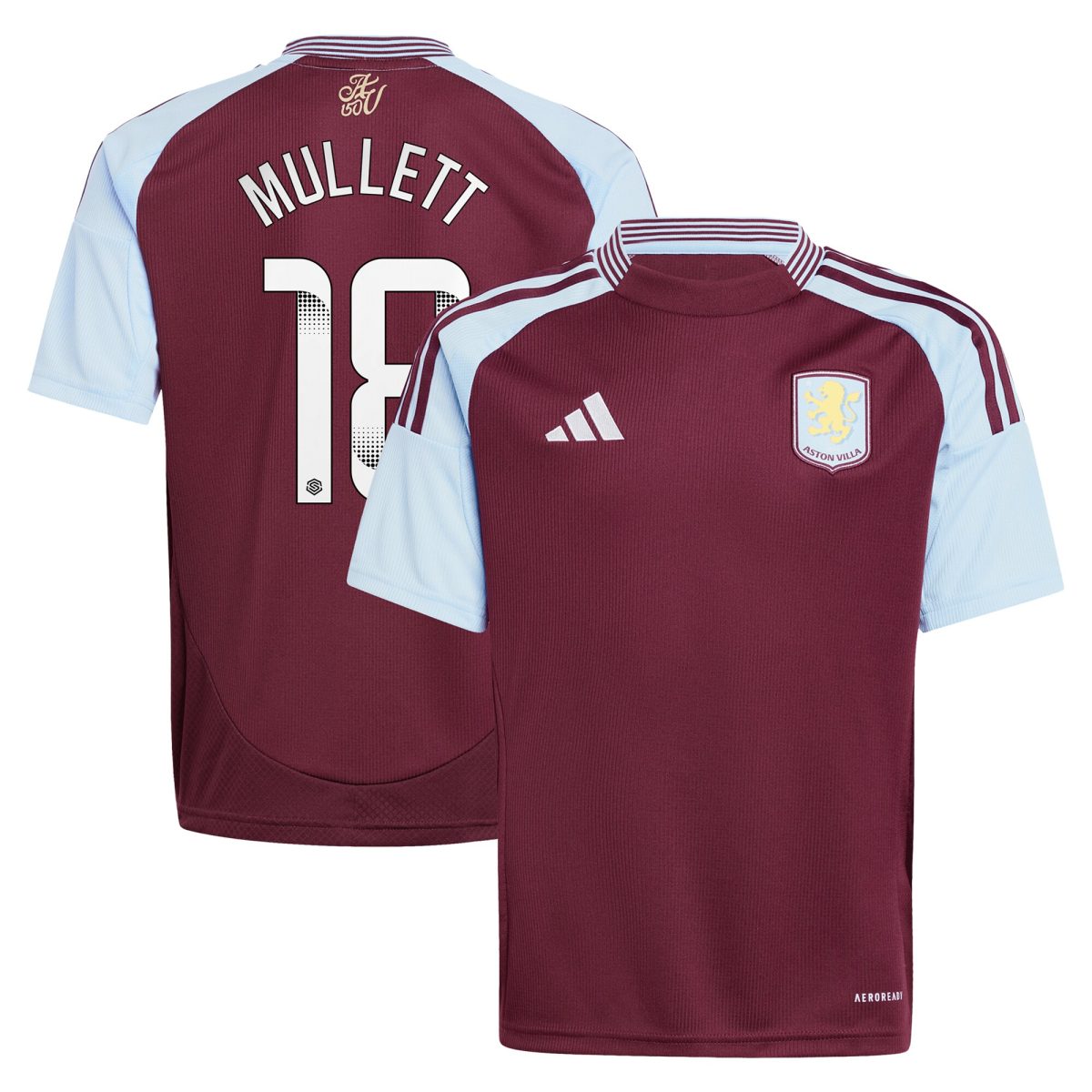 aston villa wsl adidas home shirt 2024-25 – kids with mullett 18 printing Collection - Aston Villa Fan Shop Official Gear
