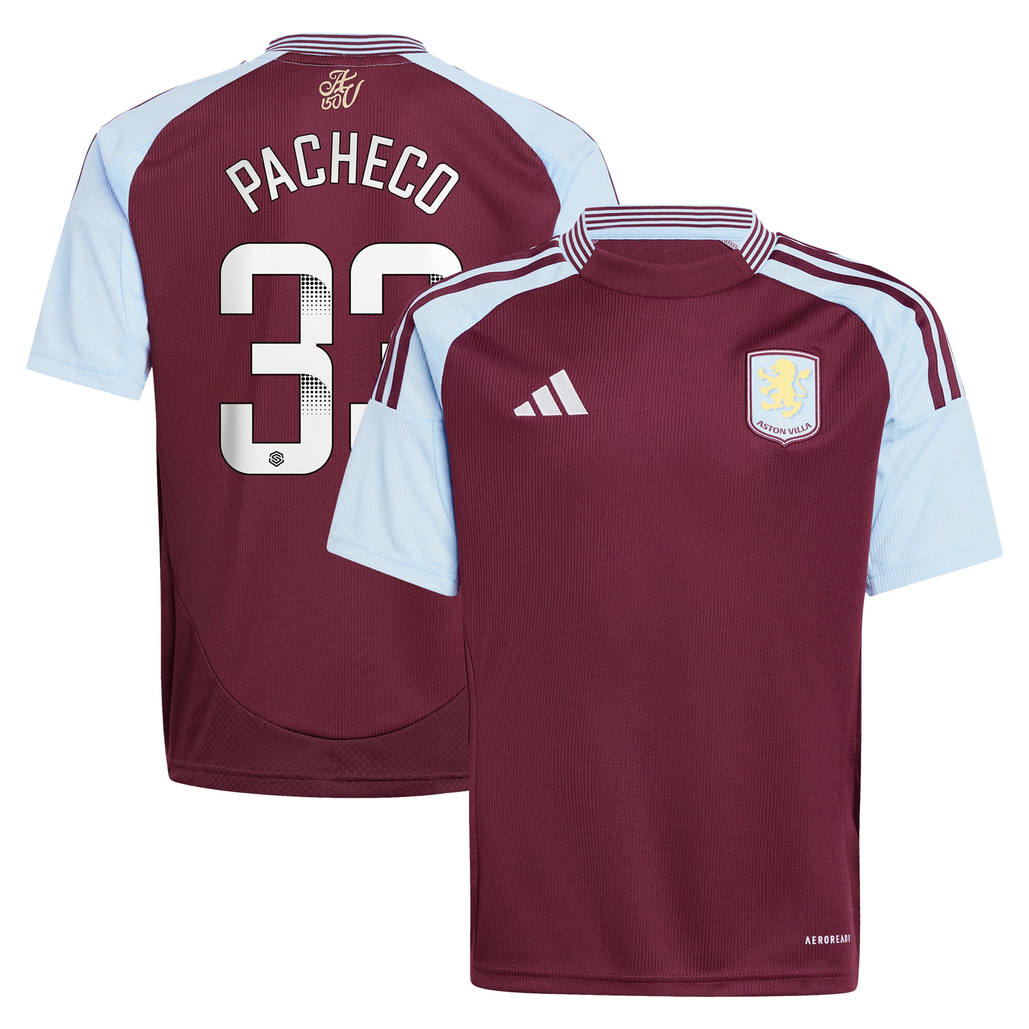 aston villa wsl adidas home shirt 2024-25 – kids with pacheco 33 printing Collection - Aston Villa Fan Shop Official Gear
