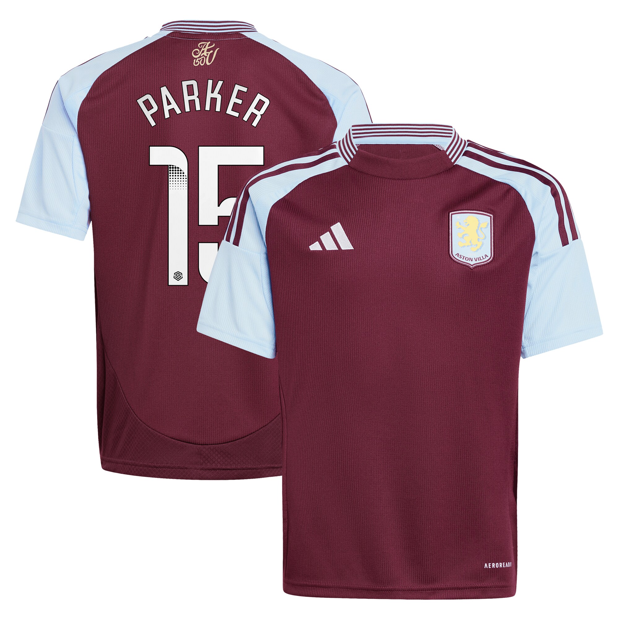 aston villa wsl adidas home shirt 2024-25 – kids with parker 15 printing Collection - Aston Villa Fan Shop Official Gear