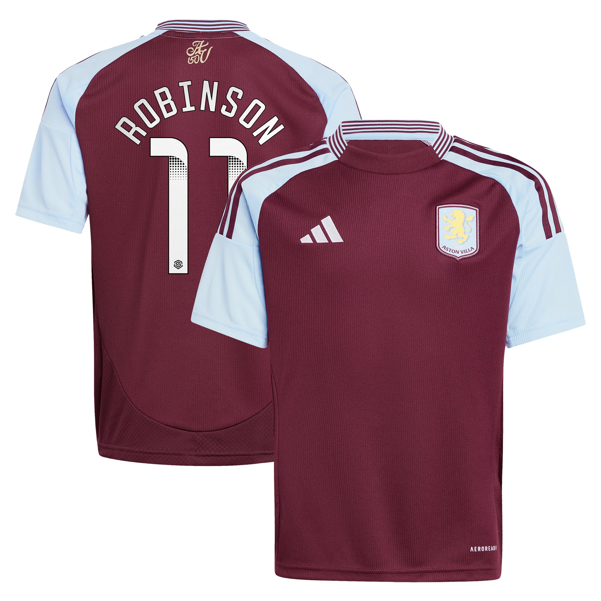 aston villa wsl adidas home shirt 2024-25 – kids with robinson 11 printing Collection - Aston Villa Fan Shop Official Gear