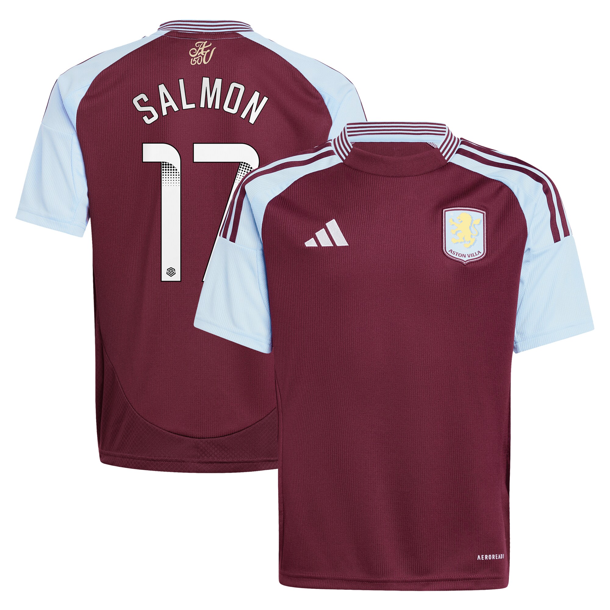 aston villa wsl adidas home shirt 2024-25 – kids with salmon 17 printing Collection - Aston Villa Fan Shop Official Gear