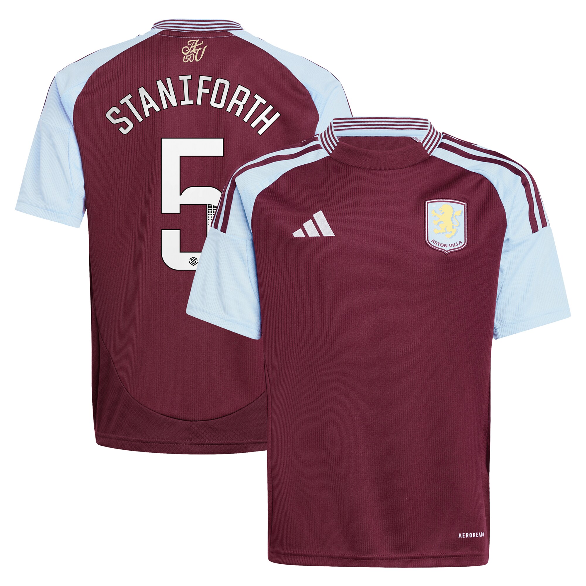 aston villa wsl adidas home shirt 2024-25 – kids with staniforth 5 printing Collection - Aston Villa Fan Shop Official Gear