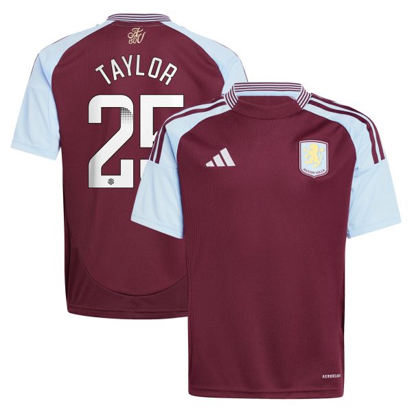 aston villa wsl adidas home shirt 2024-25 – kids with taylor 25 printing Collection - Aston Villa Fan Shop Official Gear