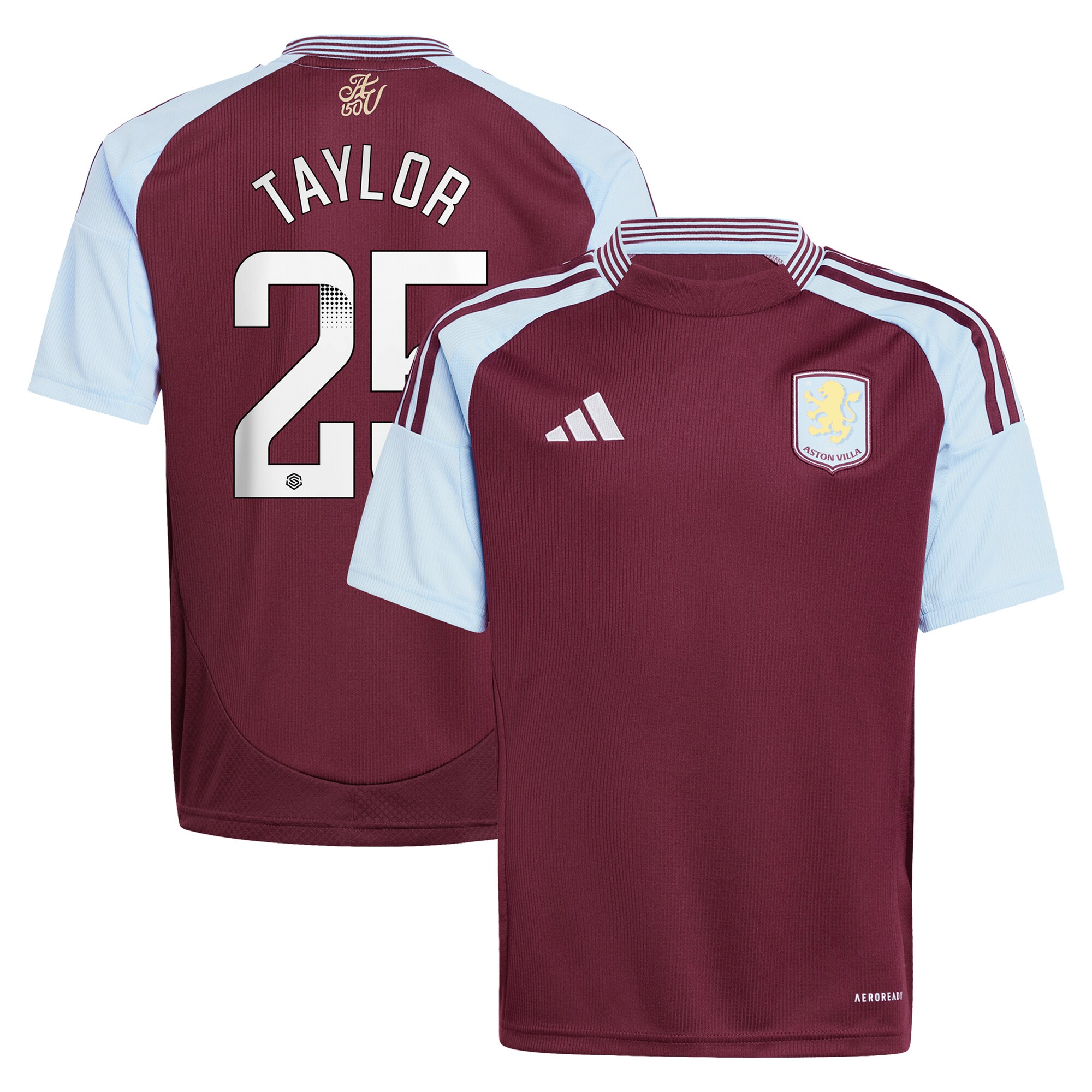 aston villa wsl adidas home shirt 2024-25 – kids with taylor 25 printing Collection - Aston Villa Fan Shop Official Gear
