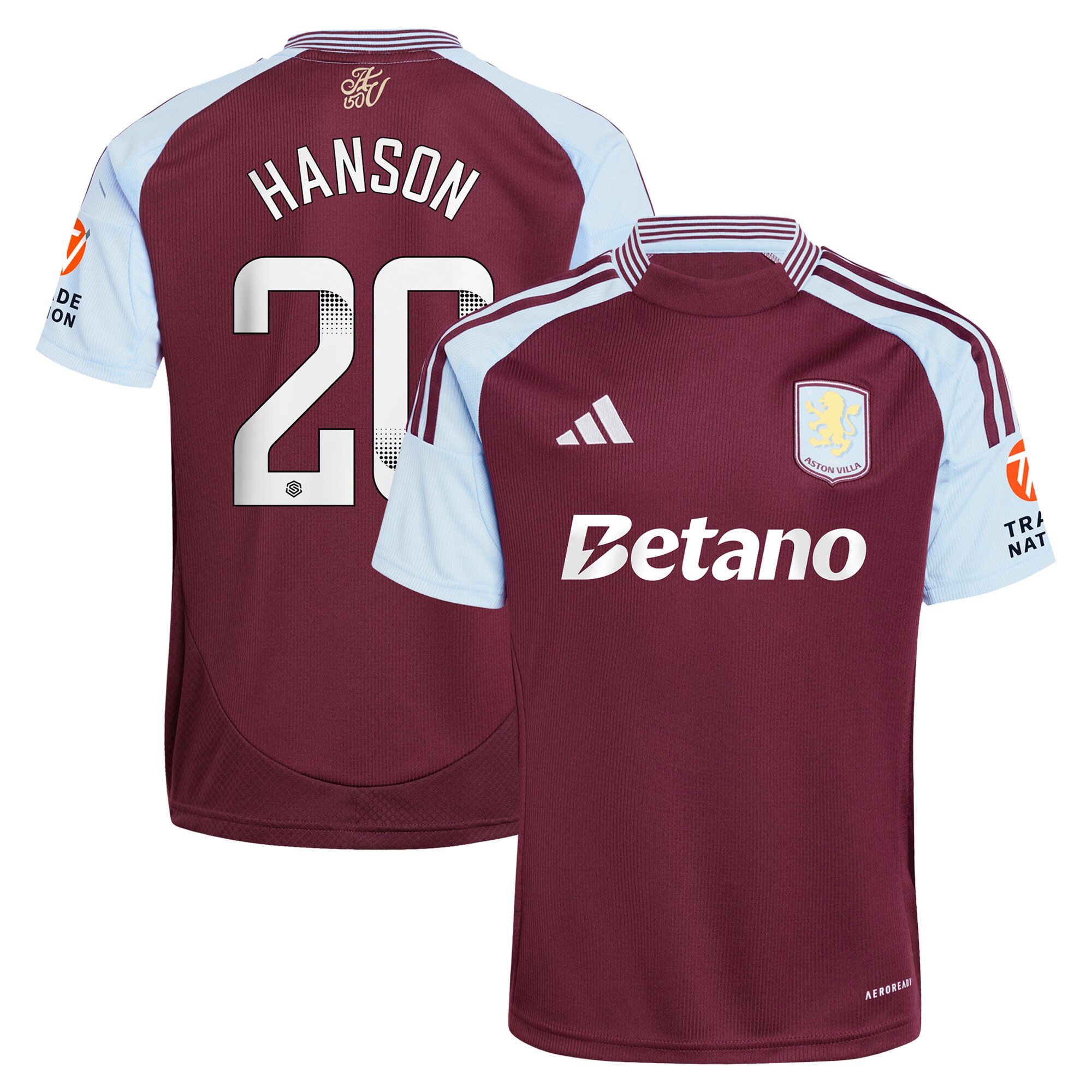 aston villa wsl adidas home shirt 2024-25 with hanson 20 printing Collection - Aston Villa Fan Shop Official Gear