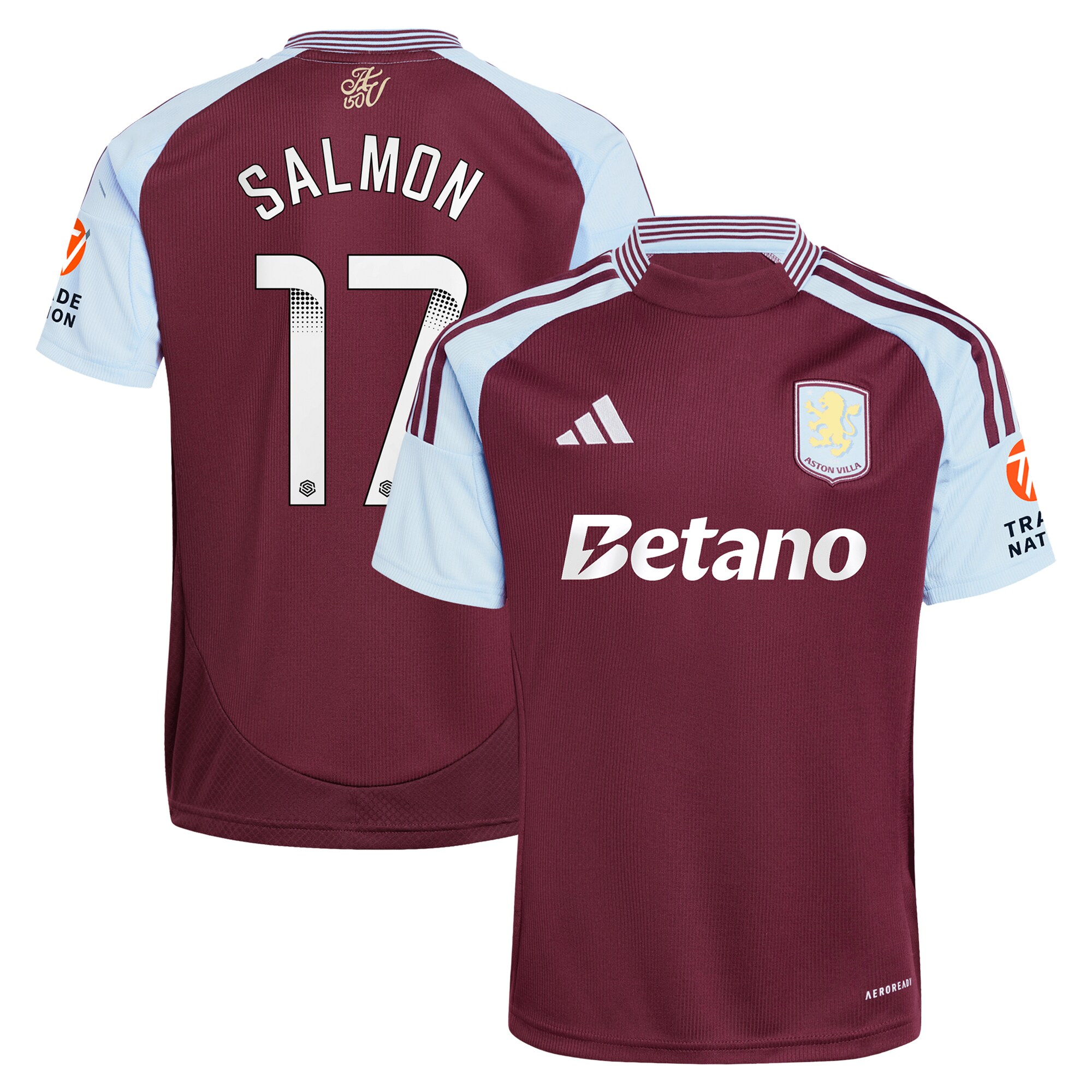 aston villa wsl adidas home shirt 2024-25 with salmon 17 printing Collection - Aston Villa Fan Shop Official Gear