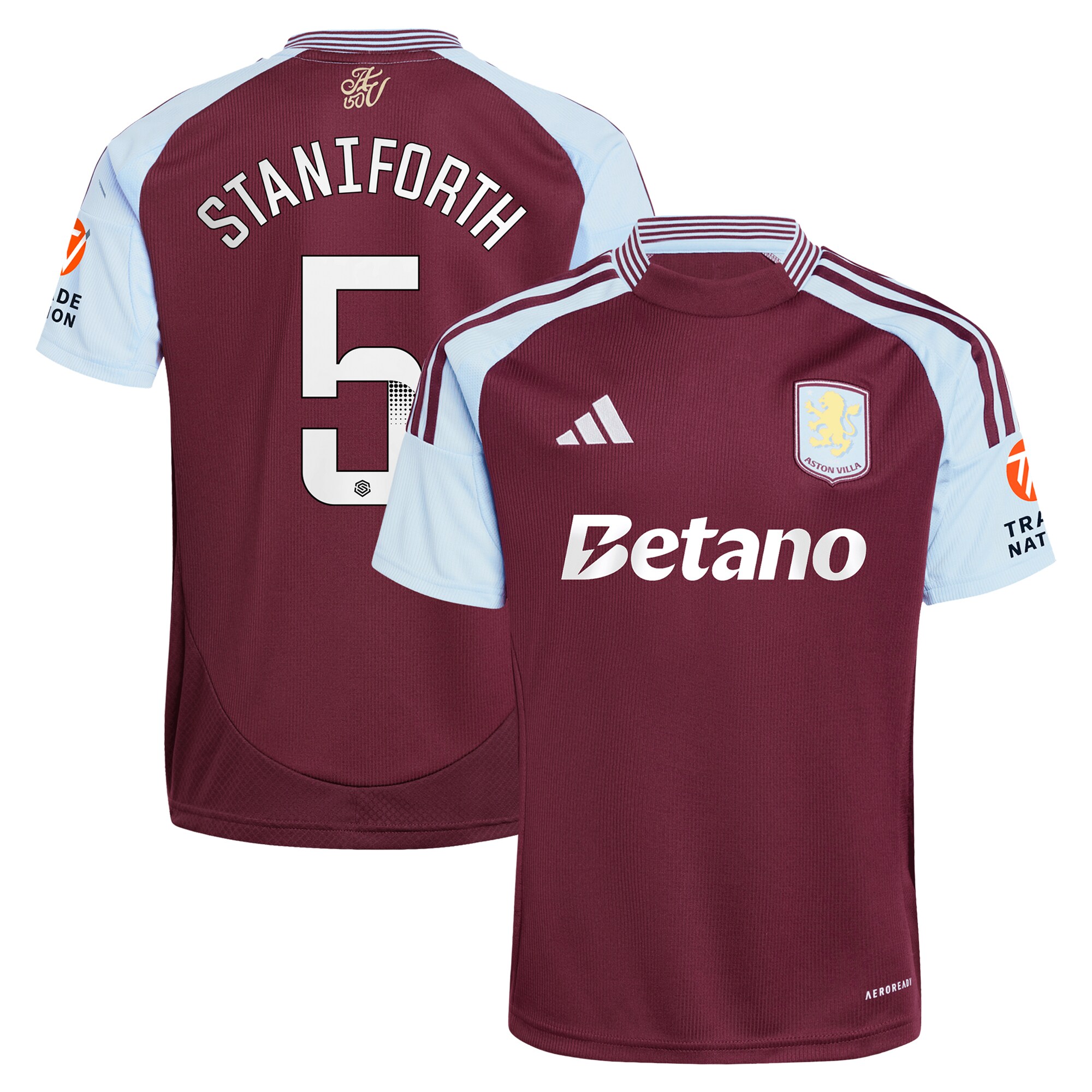 aston villa wsl adidas home shirt 2024-25 with staniforth 5 printing Collection - Aston Villa Fan Shop Official Gear