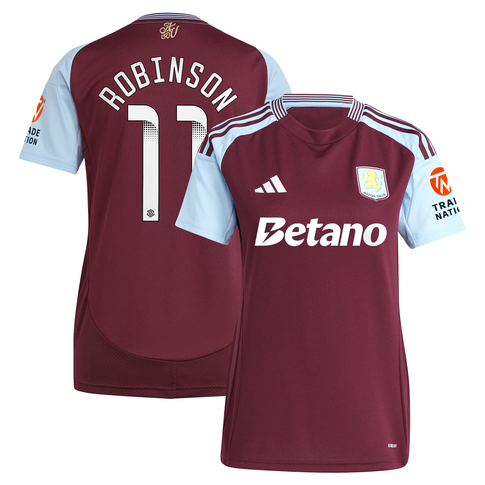 aston villa wsl adidas home shirt 2024-25 – womens with robinson 11 printing Collection - Aston Villa Fan Shop Official Gear