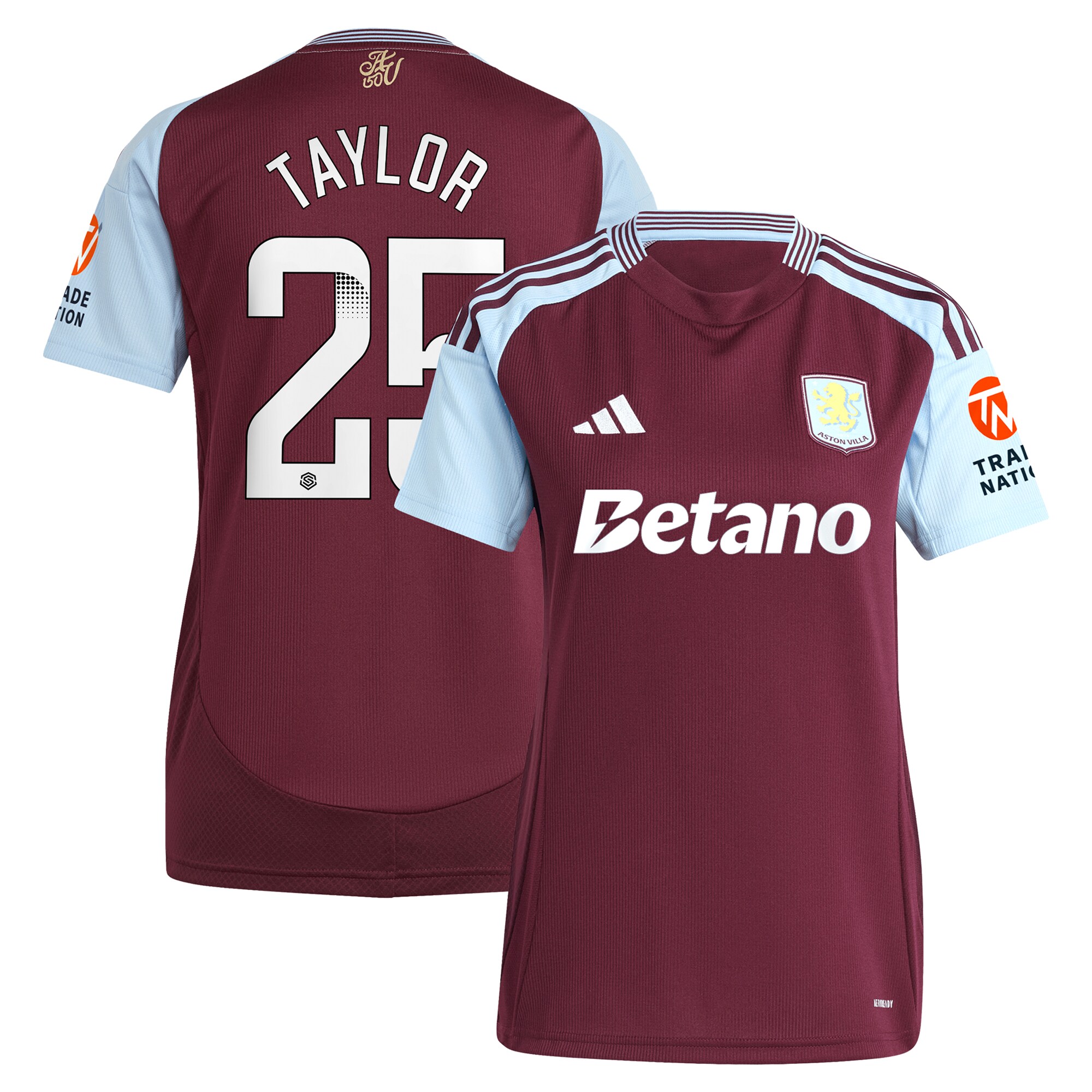 aston villa wsl adidas home shirt 2024-25 – womens with taylor 25 printing Collection - Aston Villa Fan Shop Official Gear