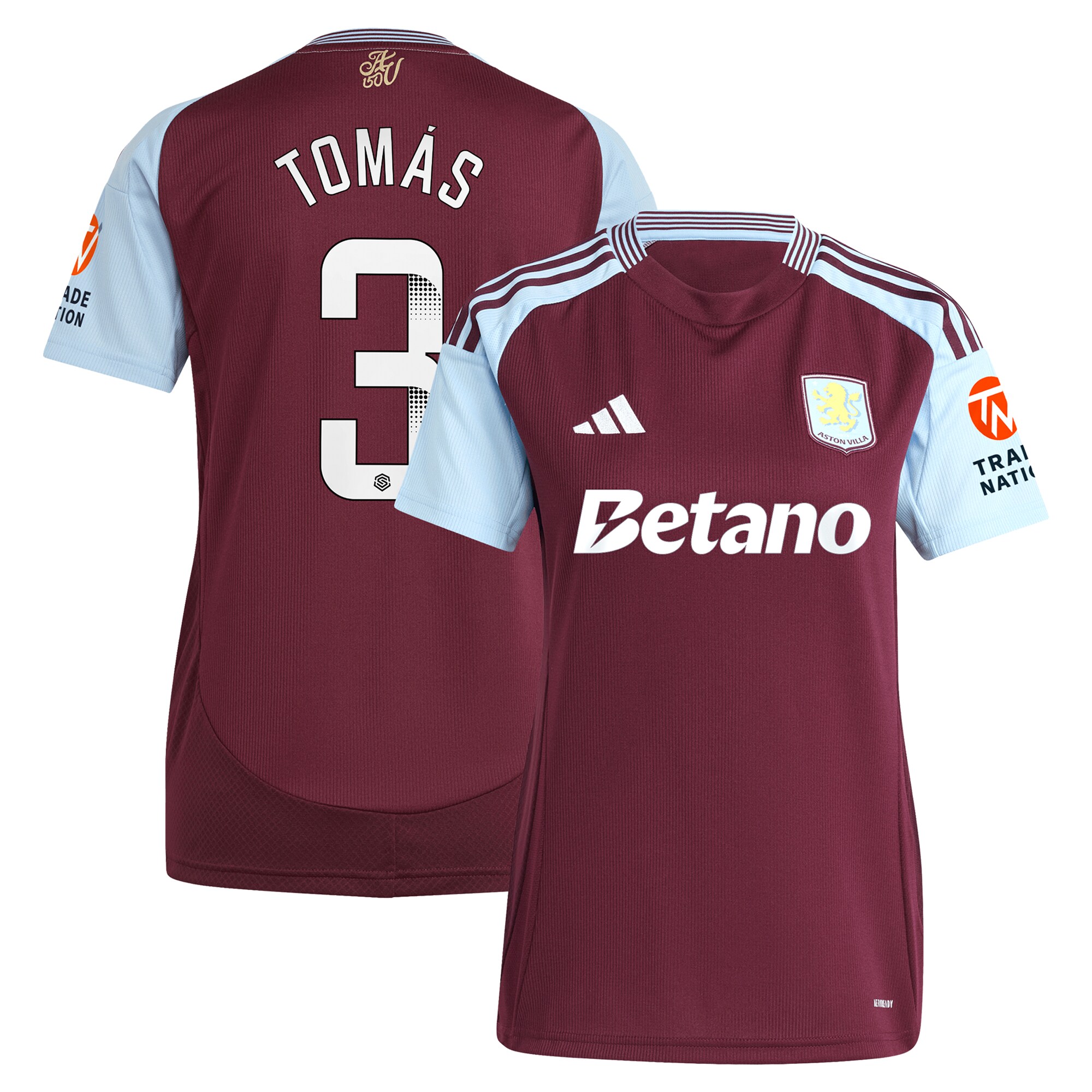 aston villa wsl adidas home shirt 2024-25 – womens with tomás 3 printing Collection - Aston Villa Fan Shop Official Gear
